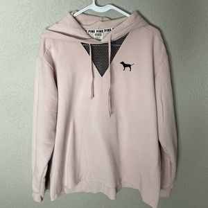 hooded pink sweatshirt